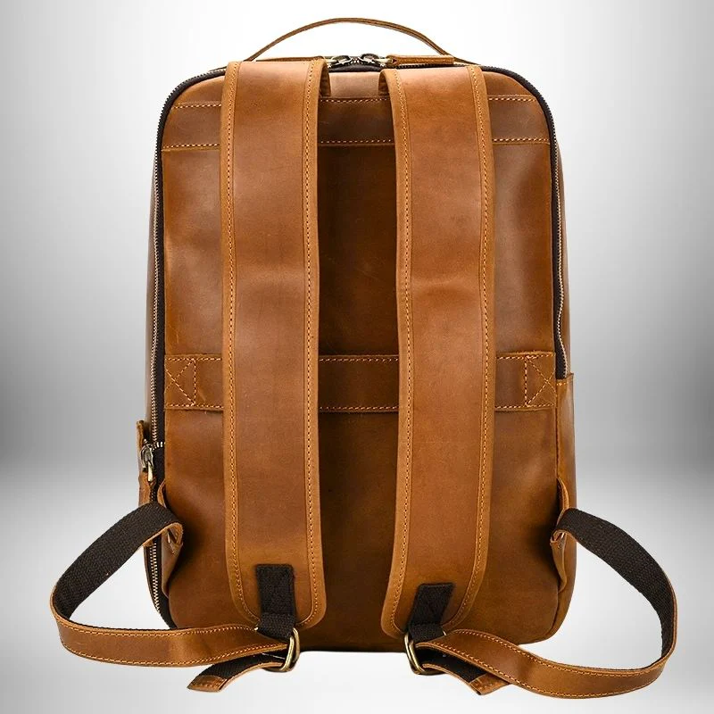 Sac à dos minimaliste en cuir véritable - Design élégant et fonctionnel – Image 4